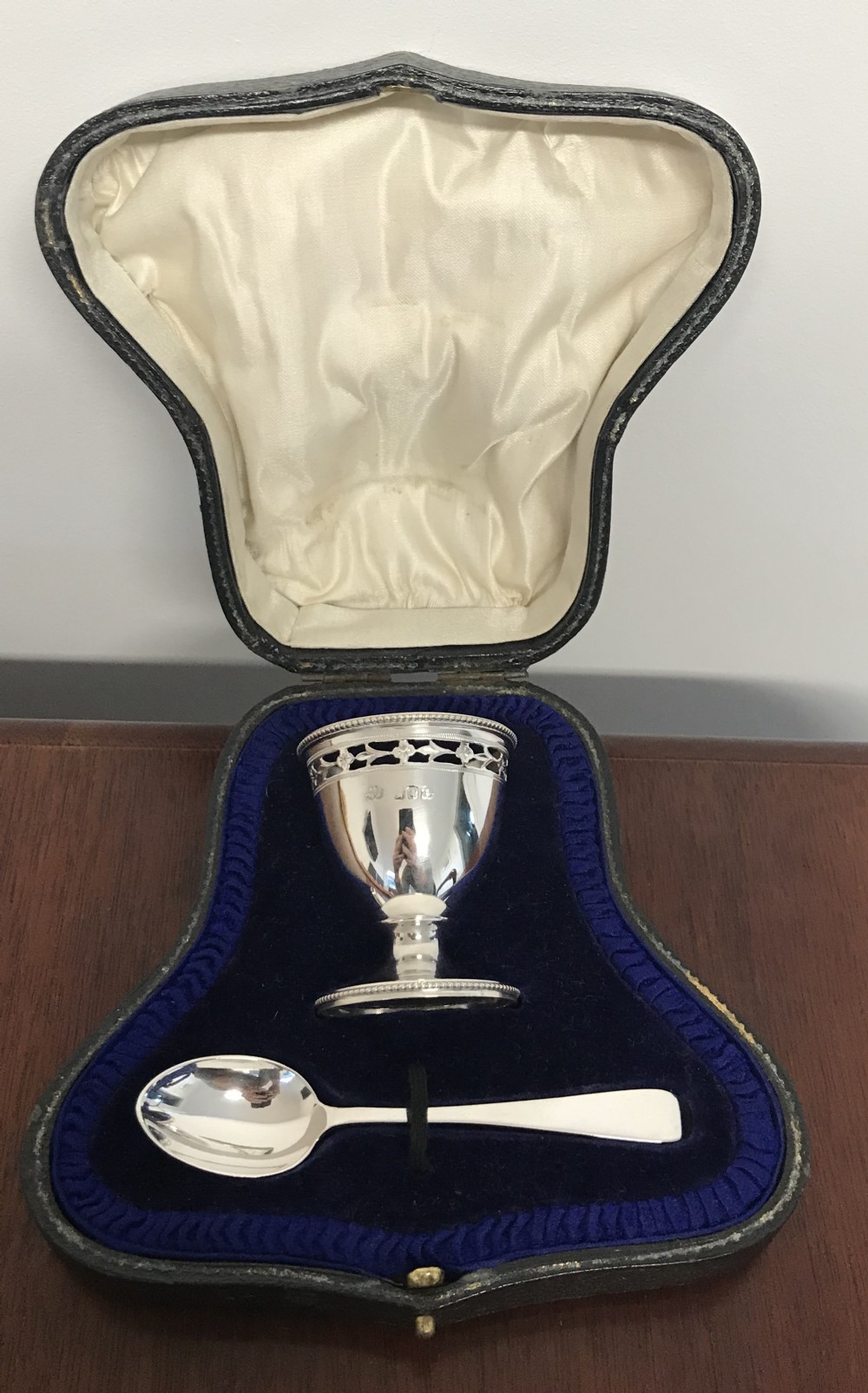 George V Silver Egg Cup Christening Gift Set