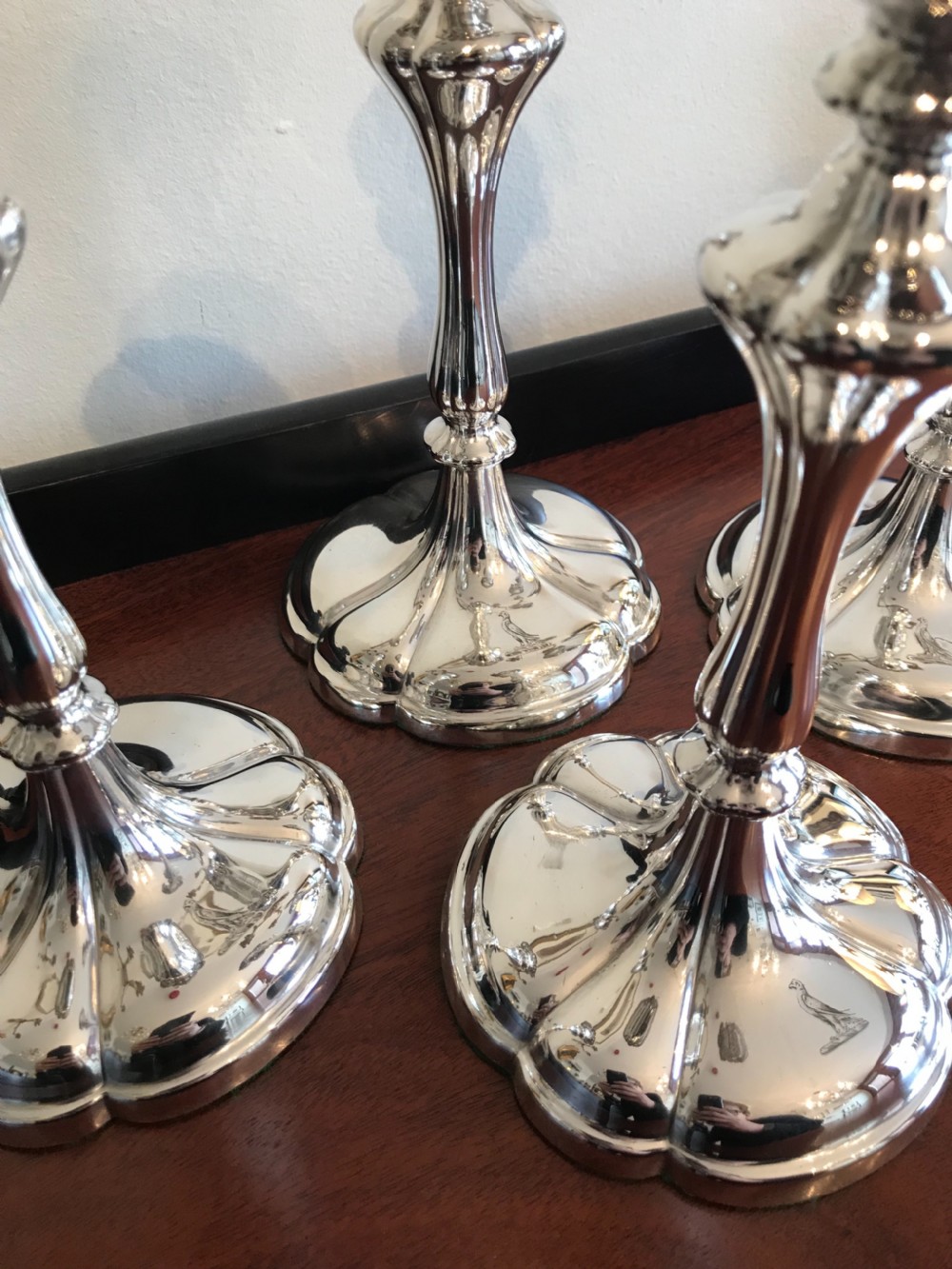 Rare set of Four Elkington & Co Candlesticks, 1850 View II
