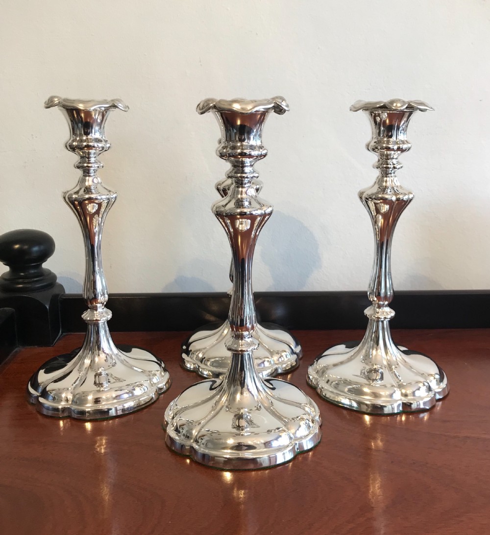 Rare set of Four Elkington & Co Candlesticks, 1850 View III