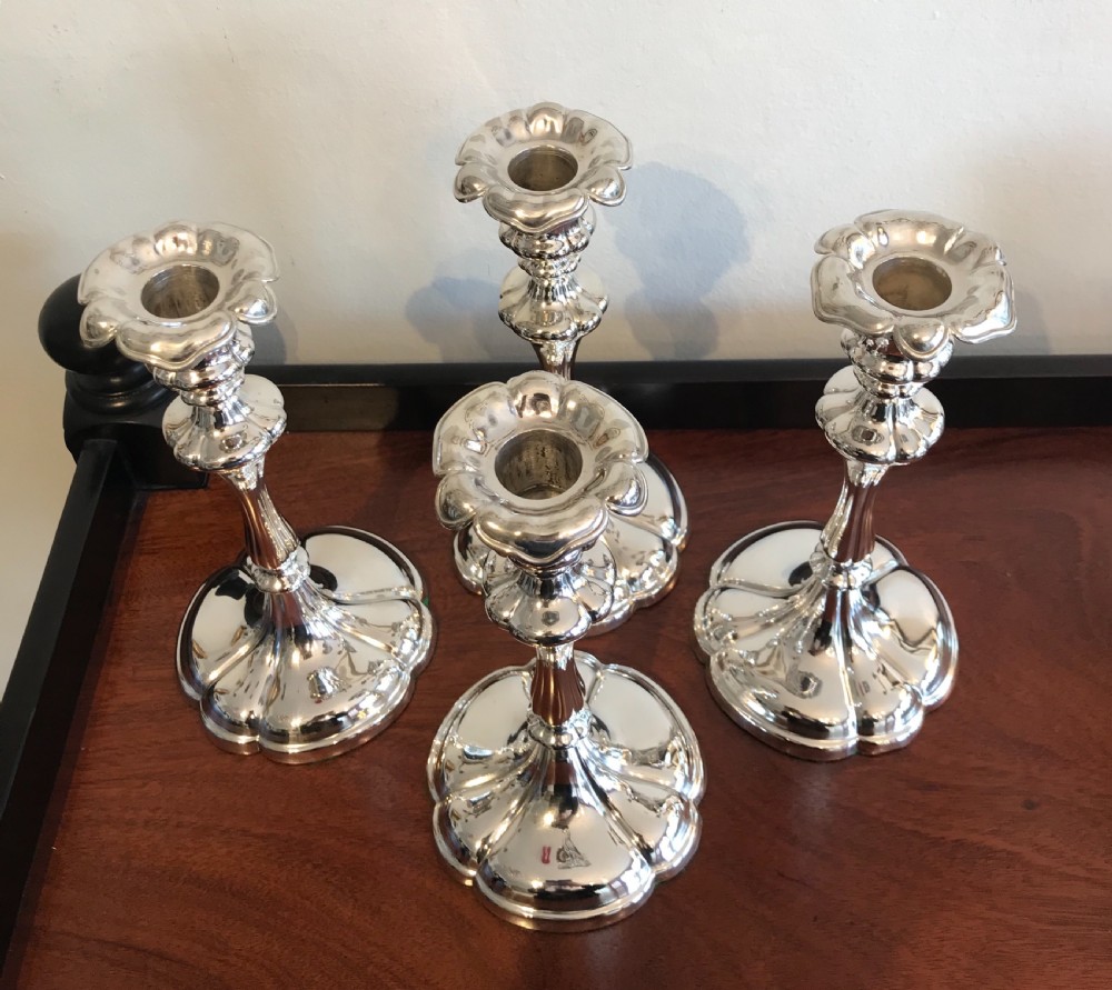 Rare set of Four Elkington & Co Candlesticks, 1850 View IV