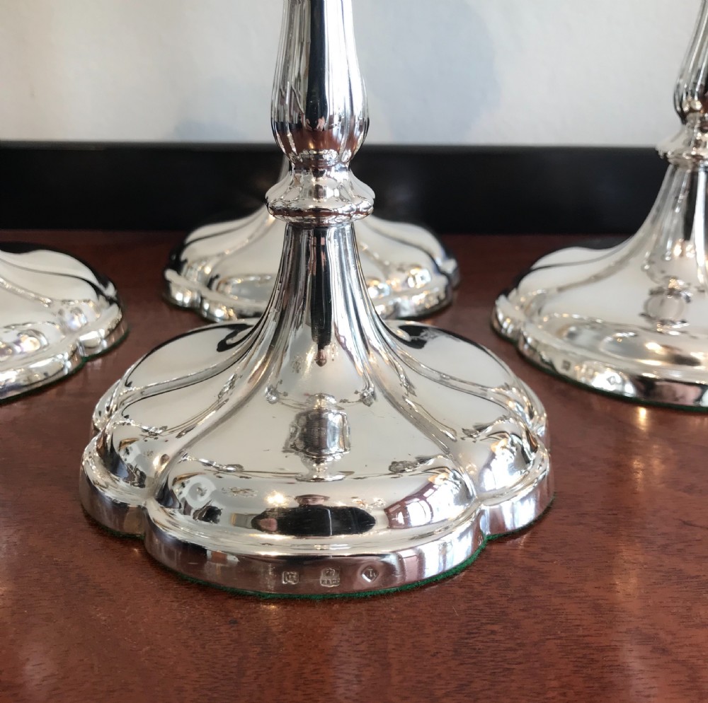 Rare set of Four Elkington & Co Candlesticks, 1850 View VI