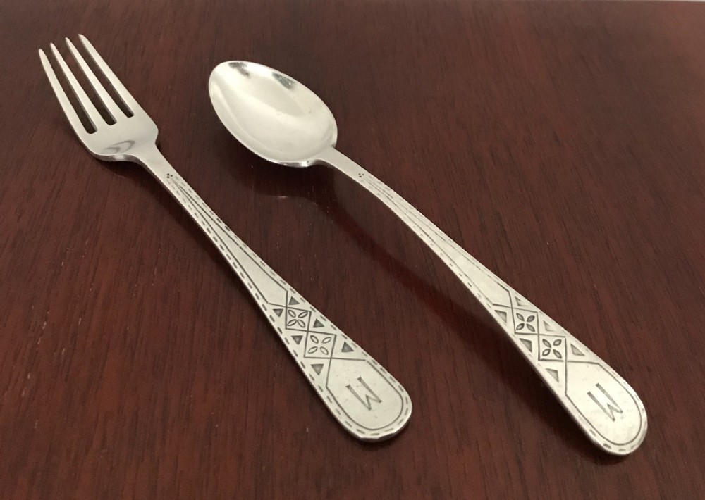 Fabulous  Silver Christening Set by Liberty & Co
