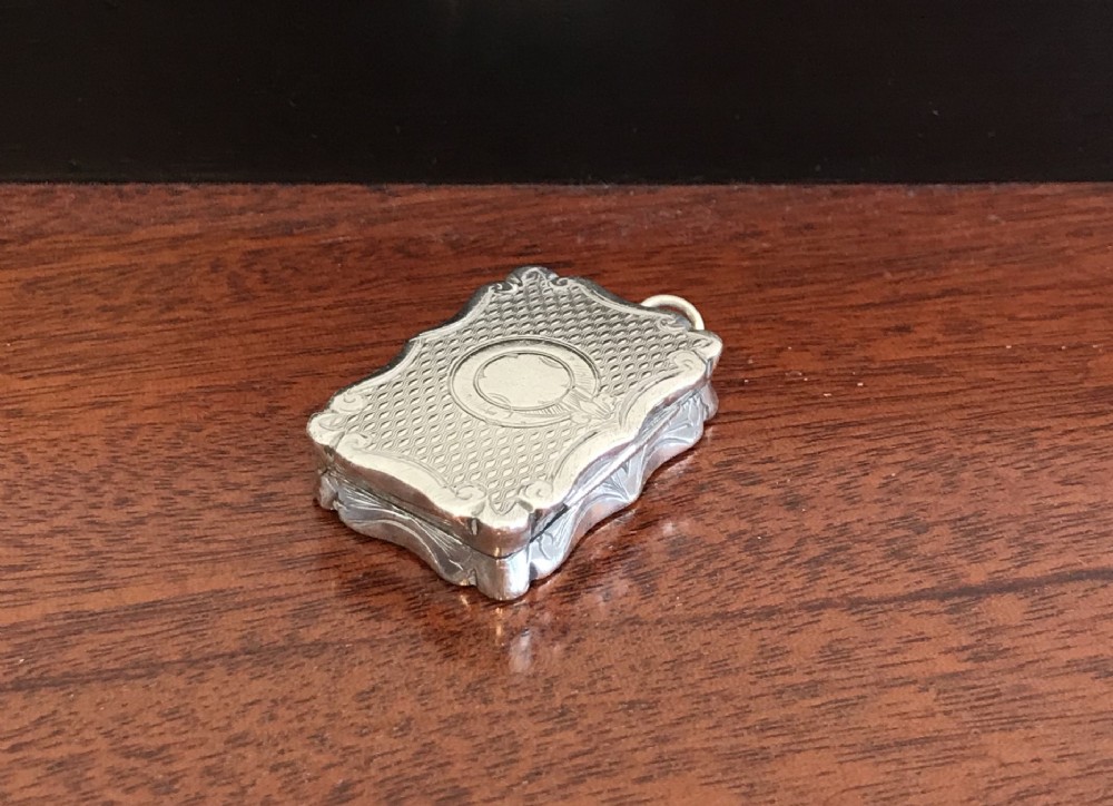 Victorian Solid Silver Vinaigrette, hallmarked Birmingham 1869 by Robert Mitchell