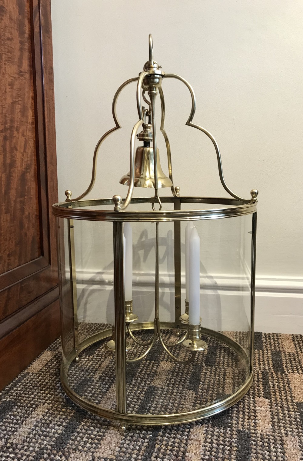 Large Early 20th Century Brass Hall Lantern View II