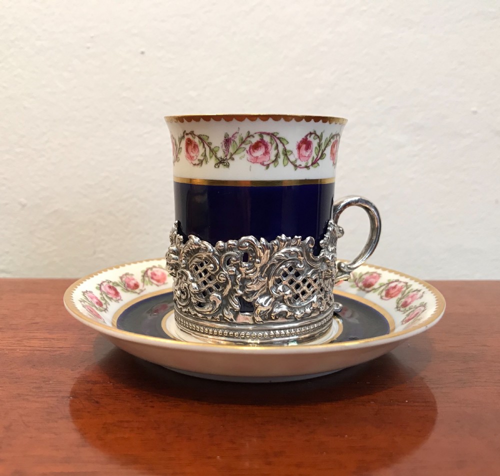 George V Coffee Can & Silver Holder View II