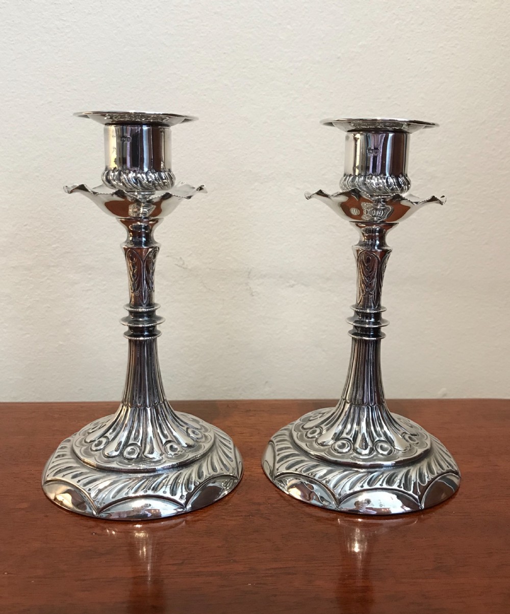 Pair Victorian Silver Candlesticks 
