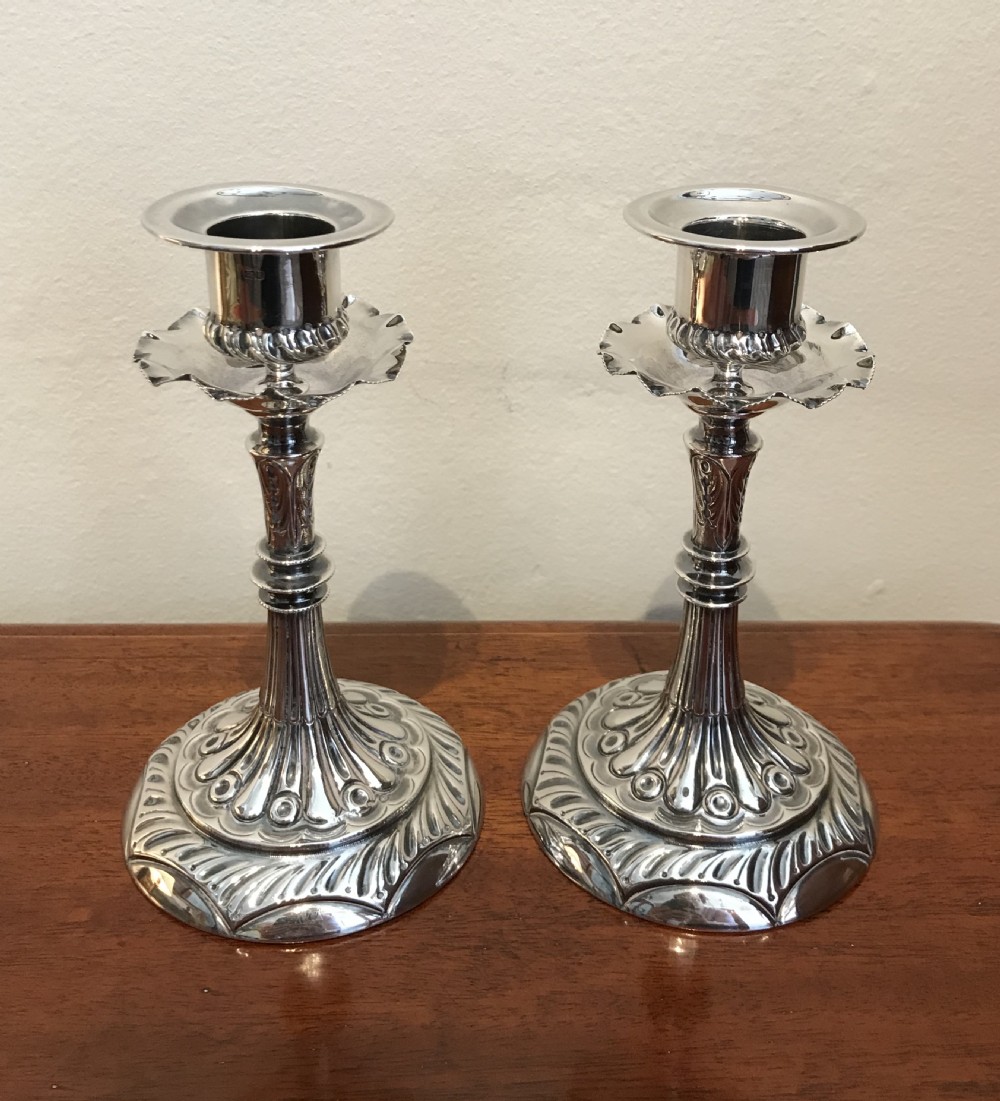 Pair Victorian Silver Candlesticks  View III