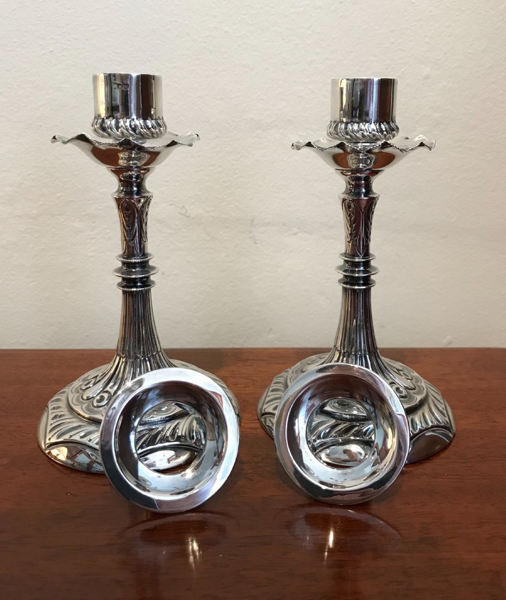 Pair Victorian Silver Candlesticks  View IV
