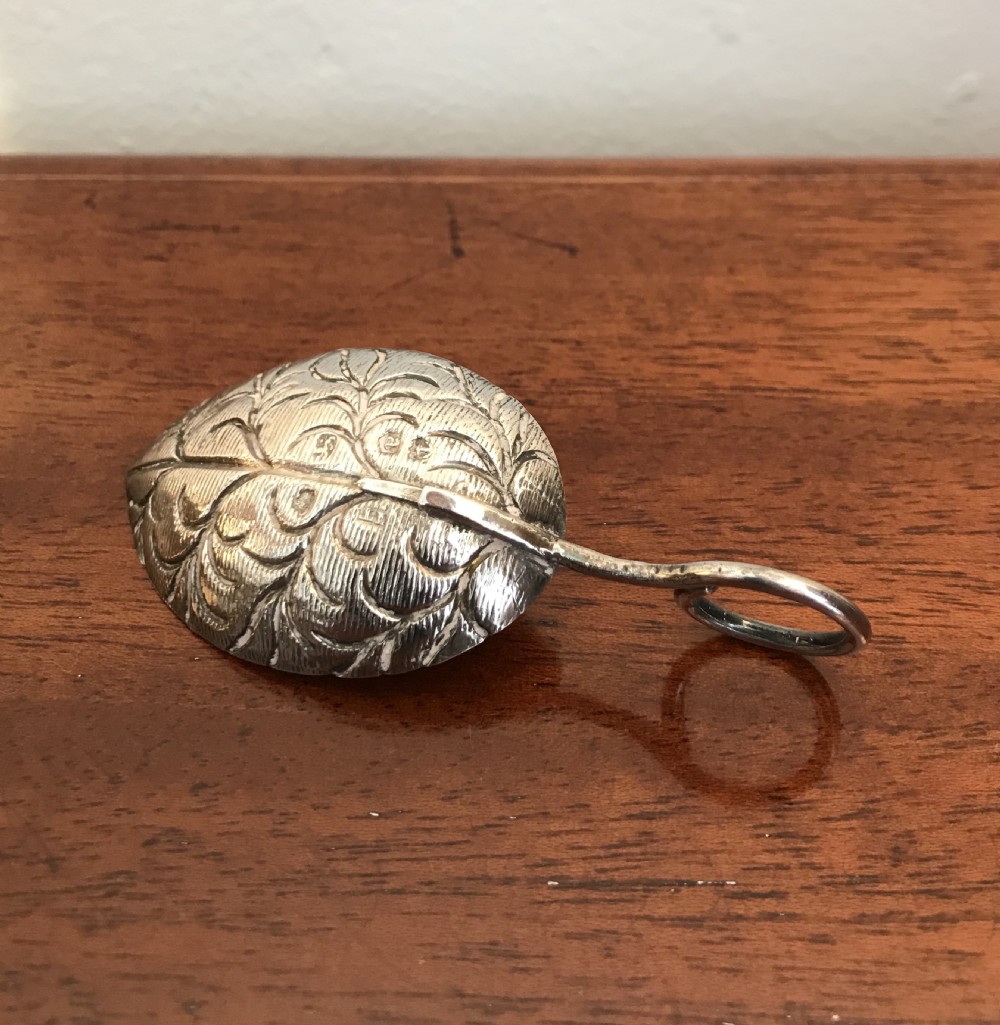 Rare George III Silver Leaf Caddy Spoon  View V