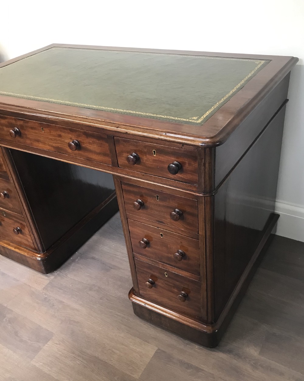 Victorian Mahogany Pedestal Desk View IV