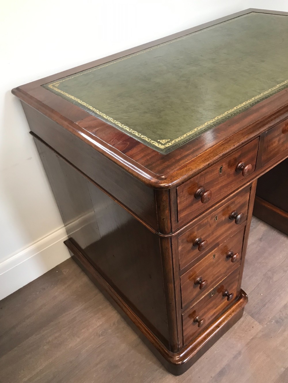 Victorian Mahogany Pedestal Desk View V