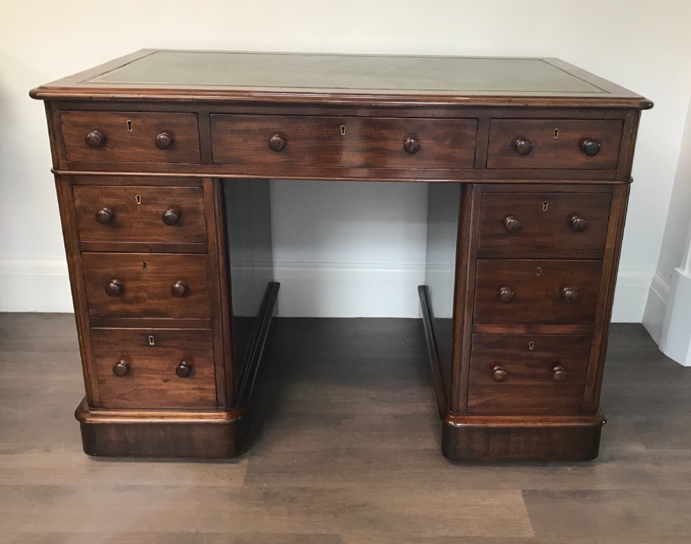 Victorian Mahogany Pedestal Desk View VI