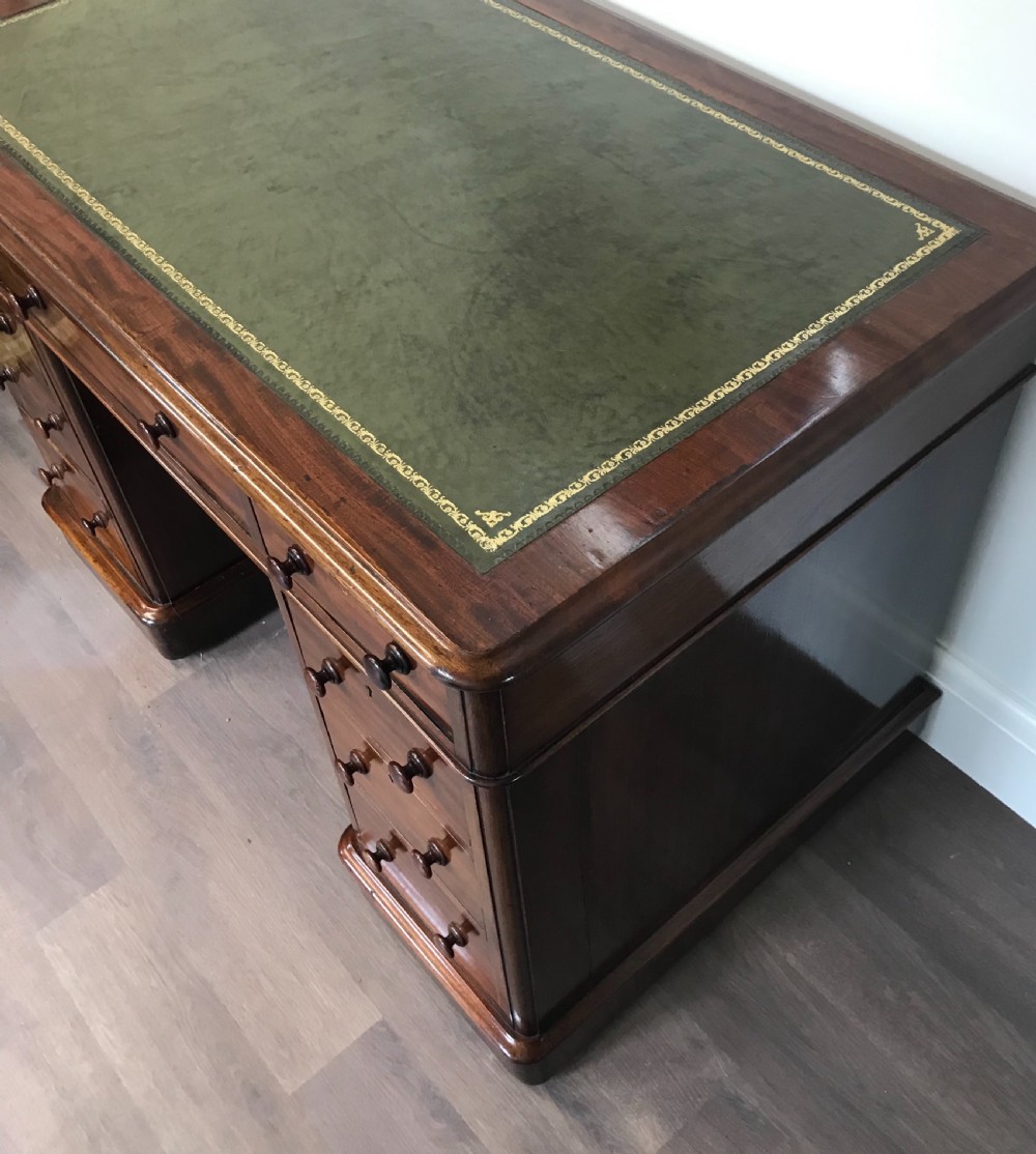 Victorian Mahogany Pedestal Desk View X
