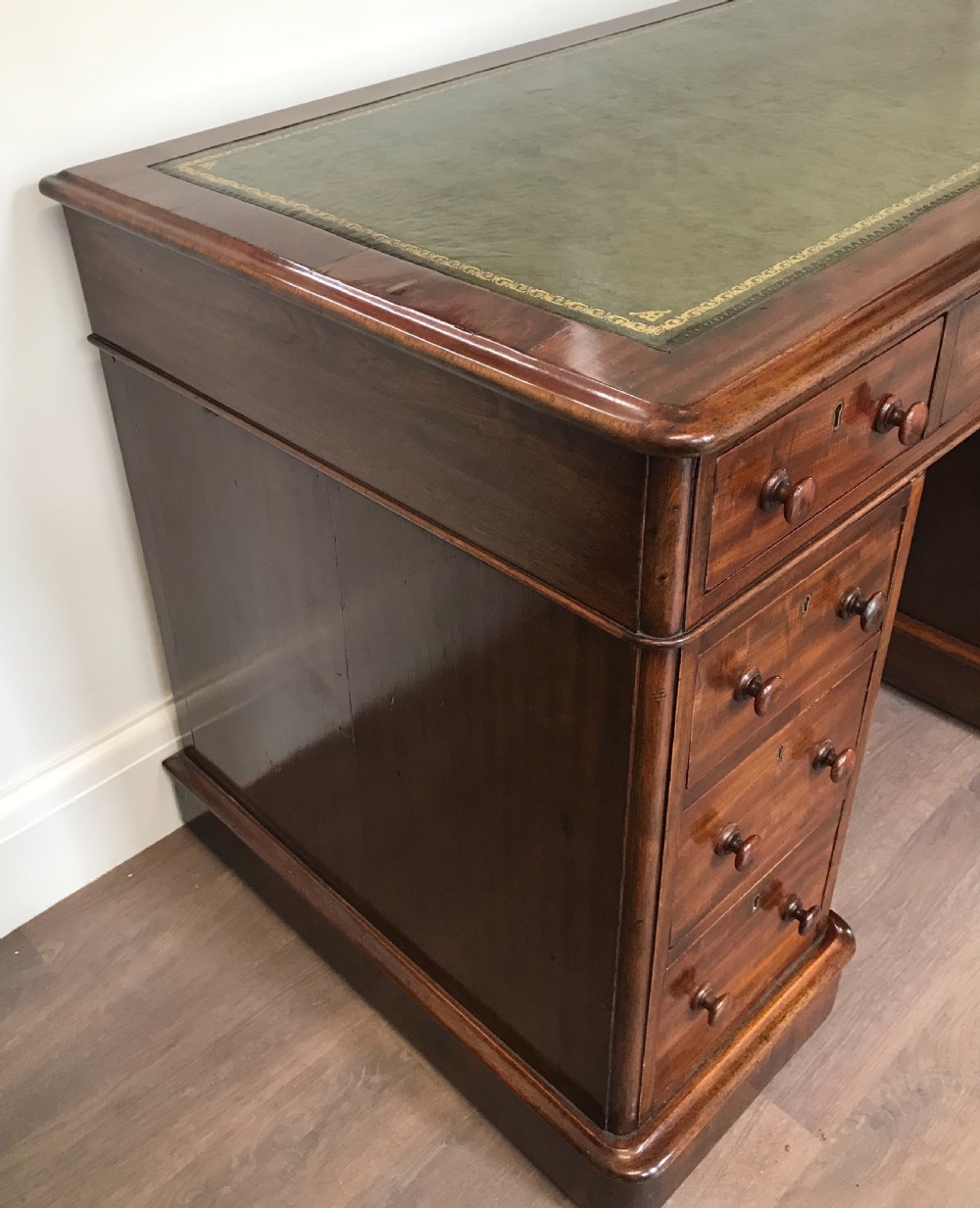 Victorian Mahogany Pedestal Desk View XII