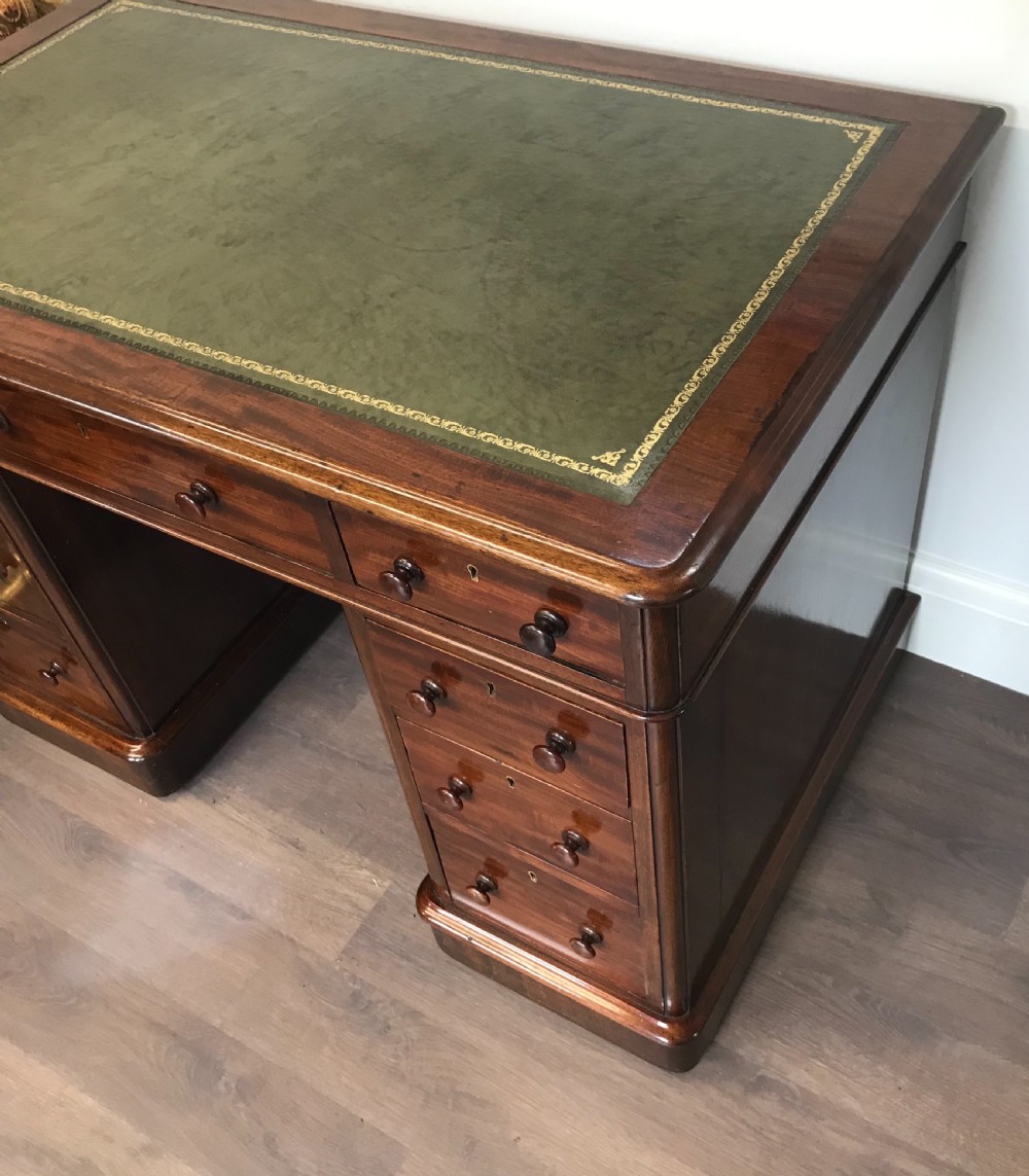 Victorian Mahogany Pedestal Desk View XIII