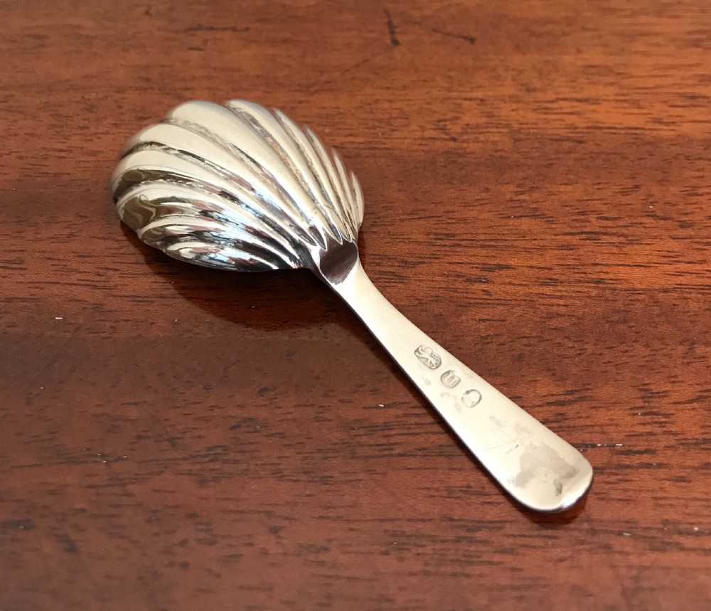Large George III Silver Caddy Spoon View II