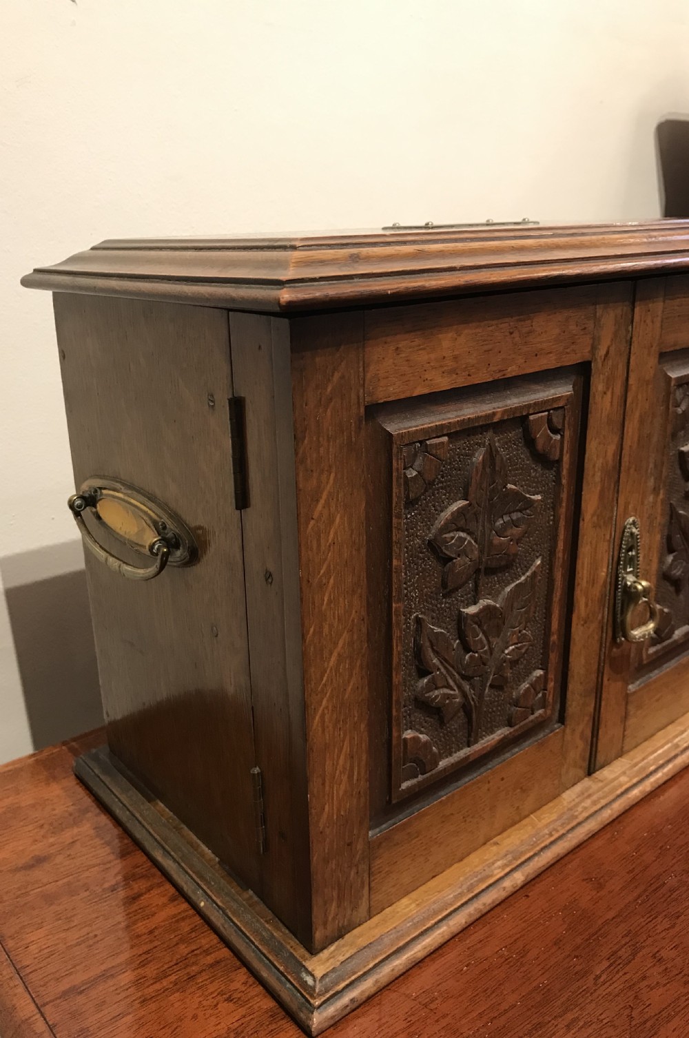 George V Oak Smokers Cabinet  View II