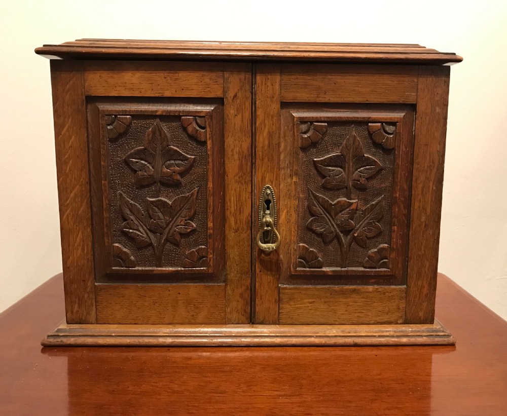 George V Oak Smokers Cabinet  View III