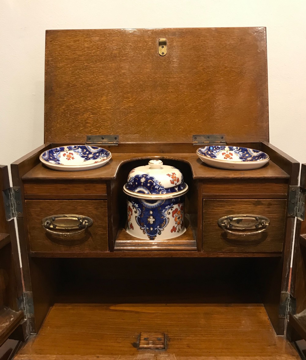 George V Oak Smokers Cabinet  View IX