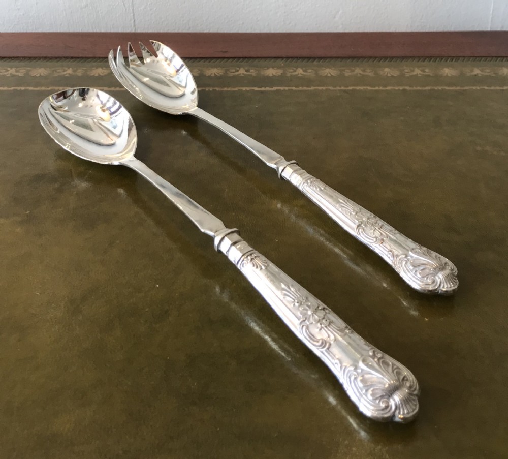 Pair of Silver Handled Salad Servers