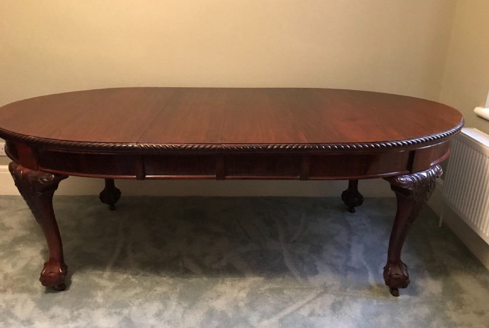 Good Edwardian Chippendale Style Wind Out Dining Table  View VI