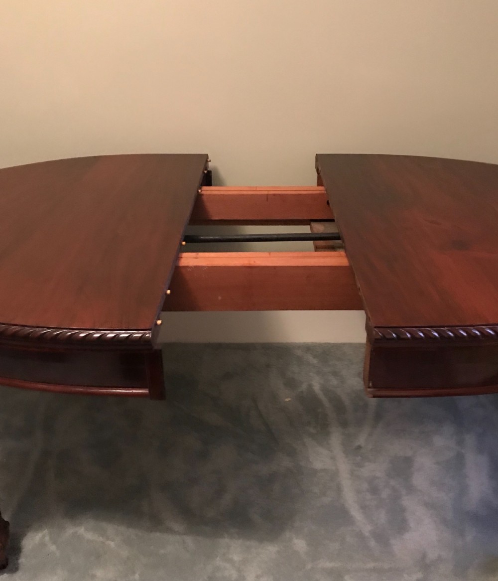 Good Edwardian Chippendale Style Wind Out Dining Table  View XI