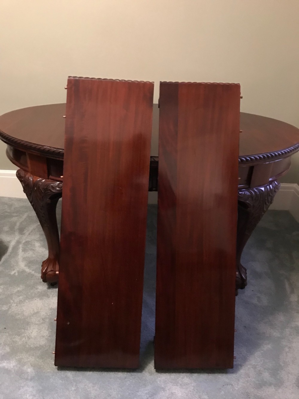 Good Edwardian Chippendale Style Wind Out Dining Table  View XIII