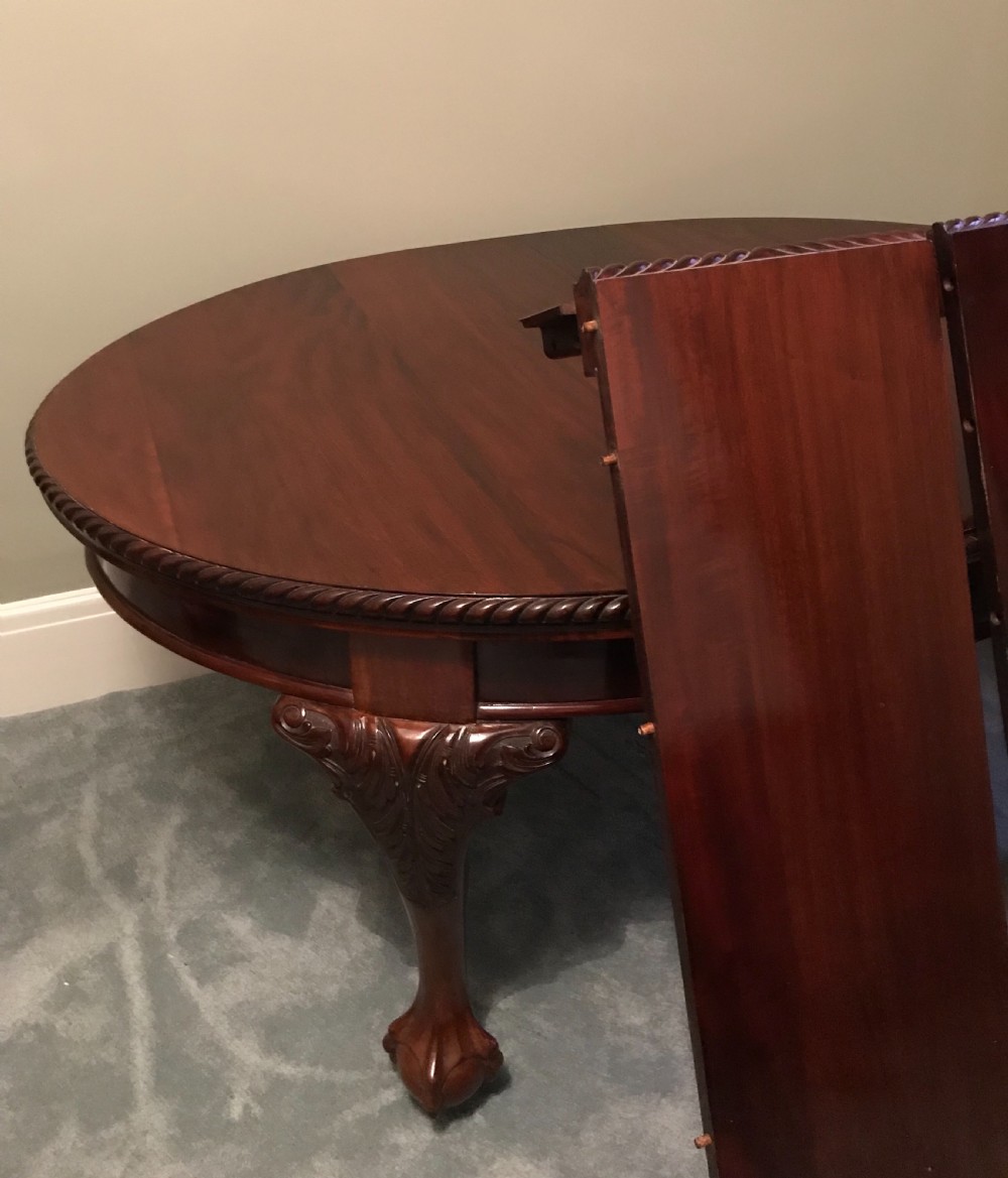Good Edwardian Chippendale Style Wind Out Dining Table  View XIV