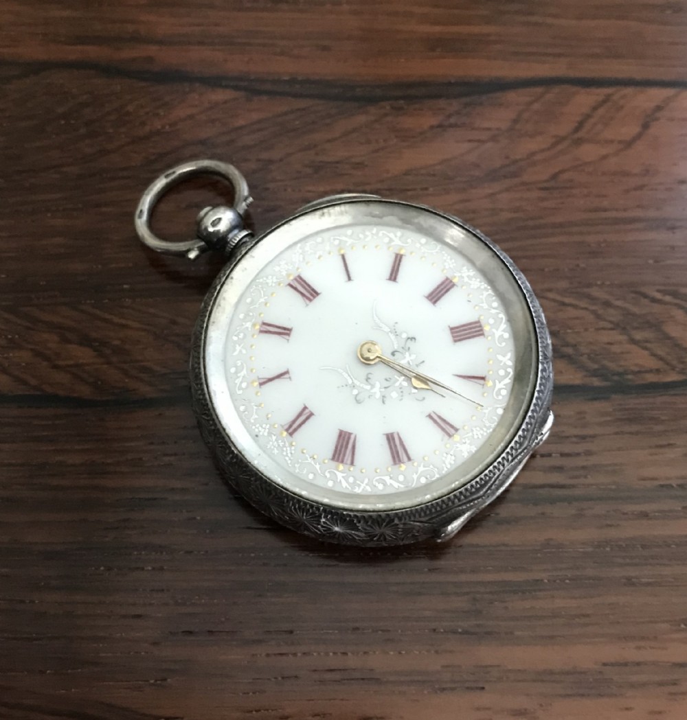 Victorian Solid Silver Swiss Fob Pocket Watch
