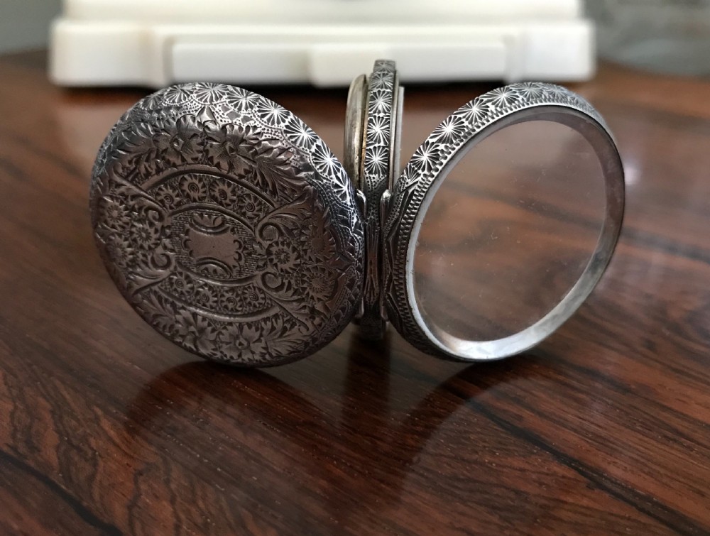 Victorian Solid Silver Swiss Fob Pocket Watch View III