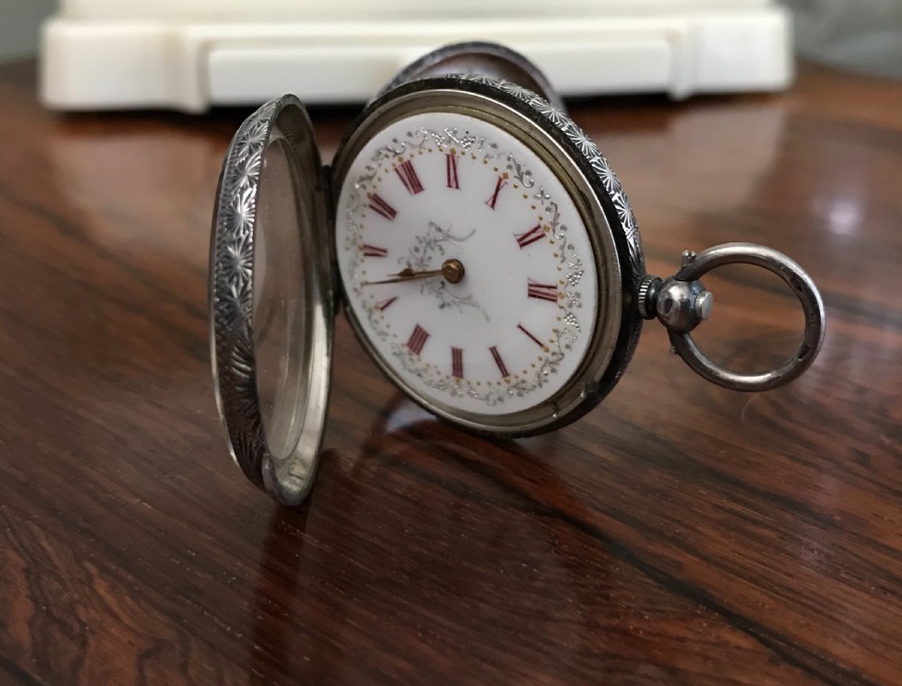 Victorian Solid Silver Swiss Fob Pocket Watch View IV
