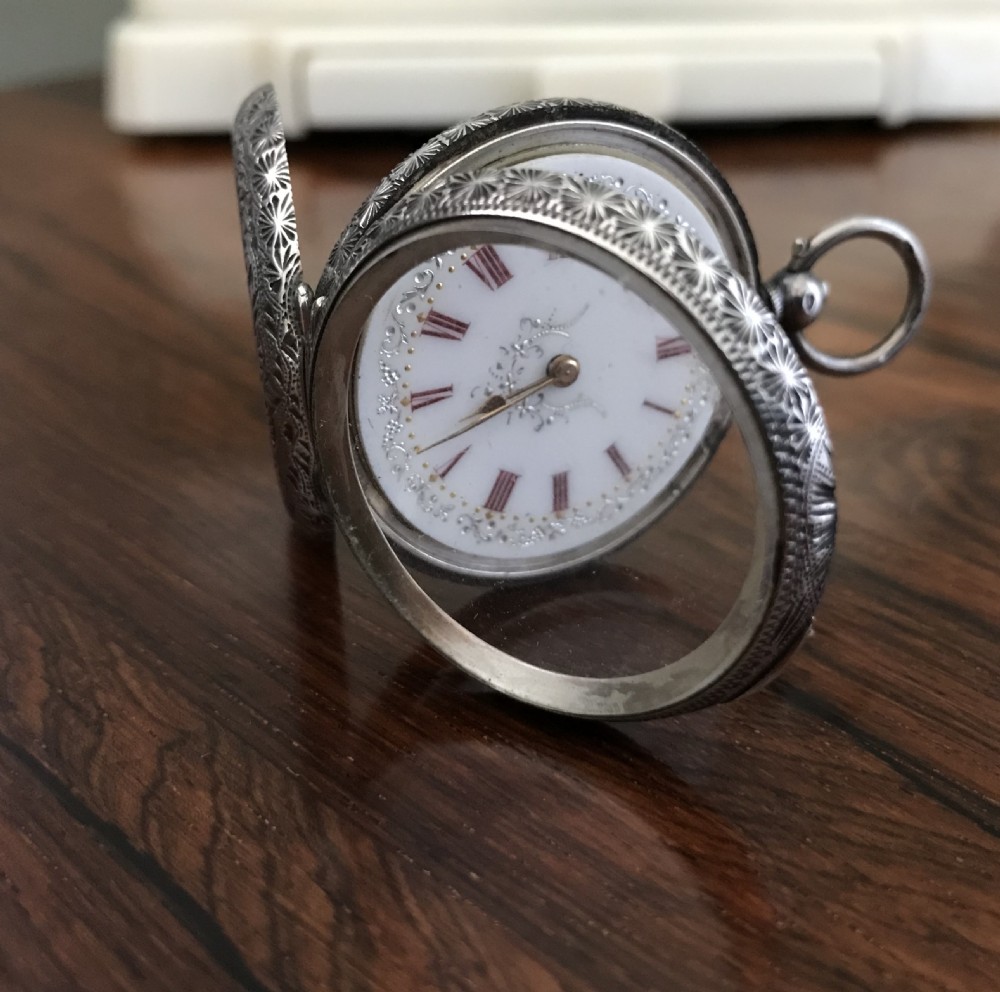 Victorian Solid Silver Swiss Fob Pocket Watch View V