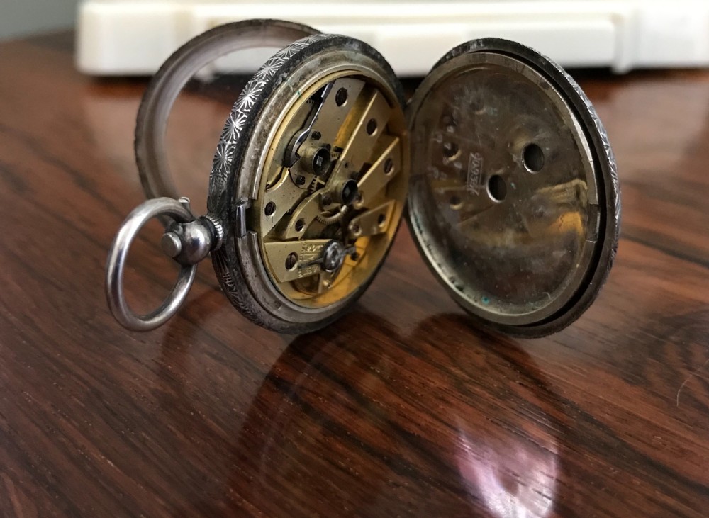 Victorian Solid Silver Swiss Fob Pocket Watch View VI