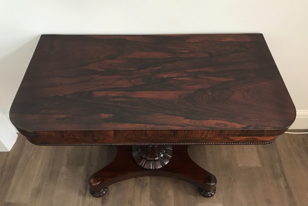 Regency Rosewood Card Table  View II