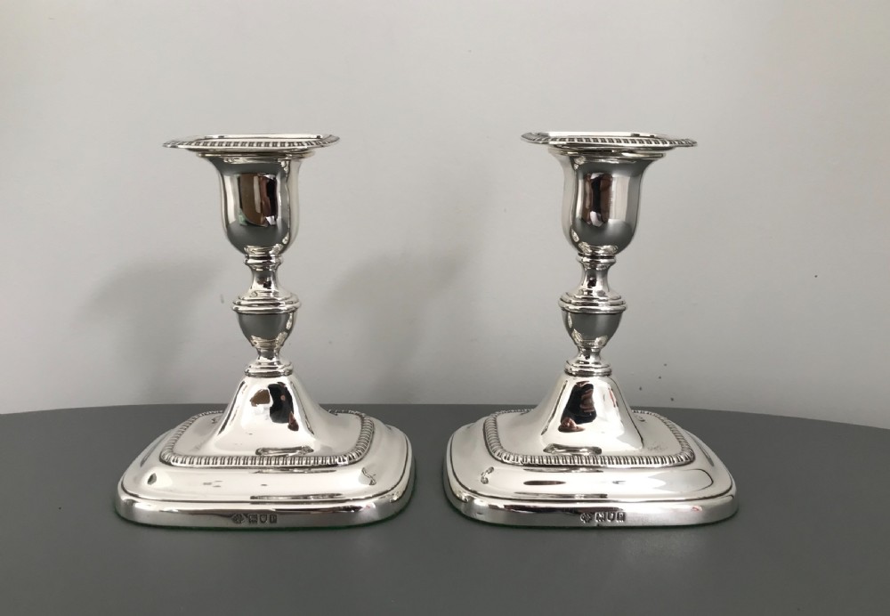 Quality Pair Edwardian Silver Candlesticks