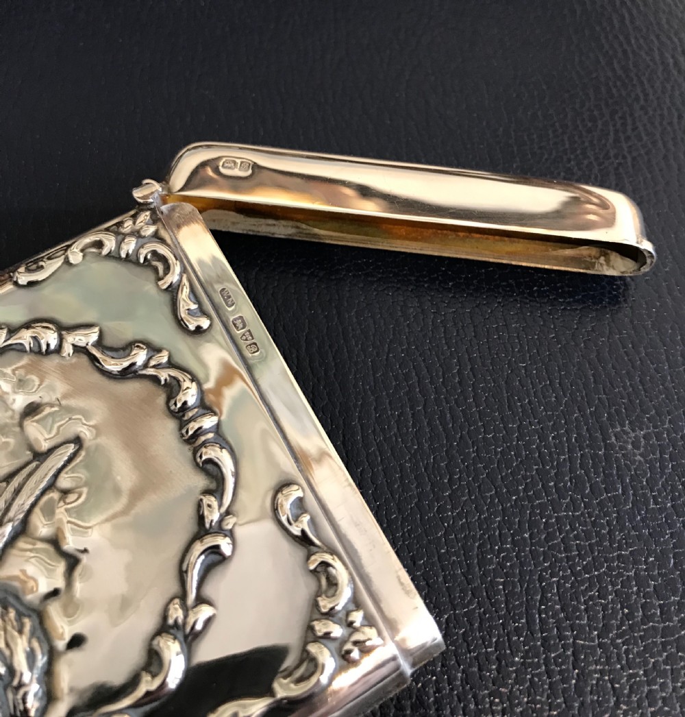 Stunning Edwardian Silver Card Case, Reynolds Angels View IV