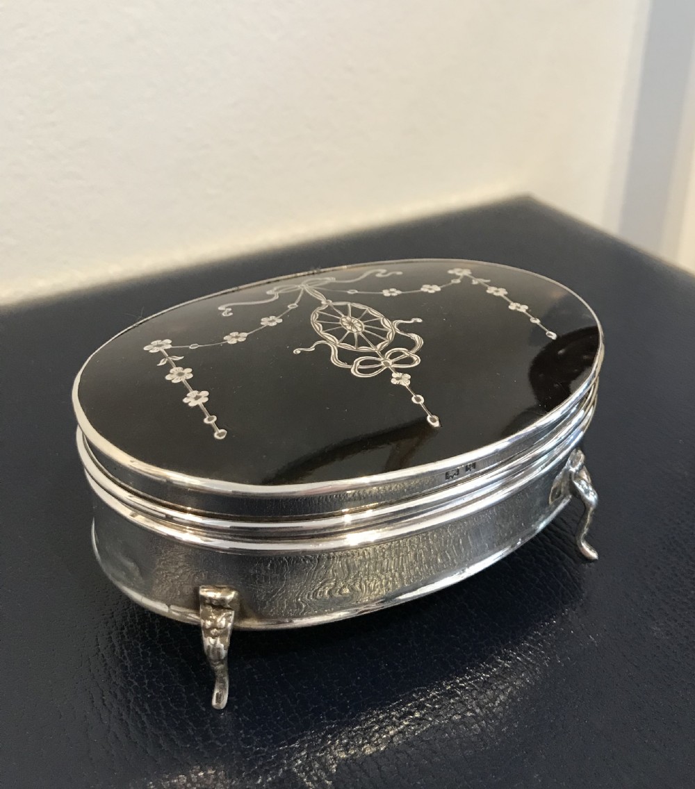 Quality George V Silver & Tortoiseshell Jewellery Box  View III