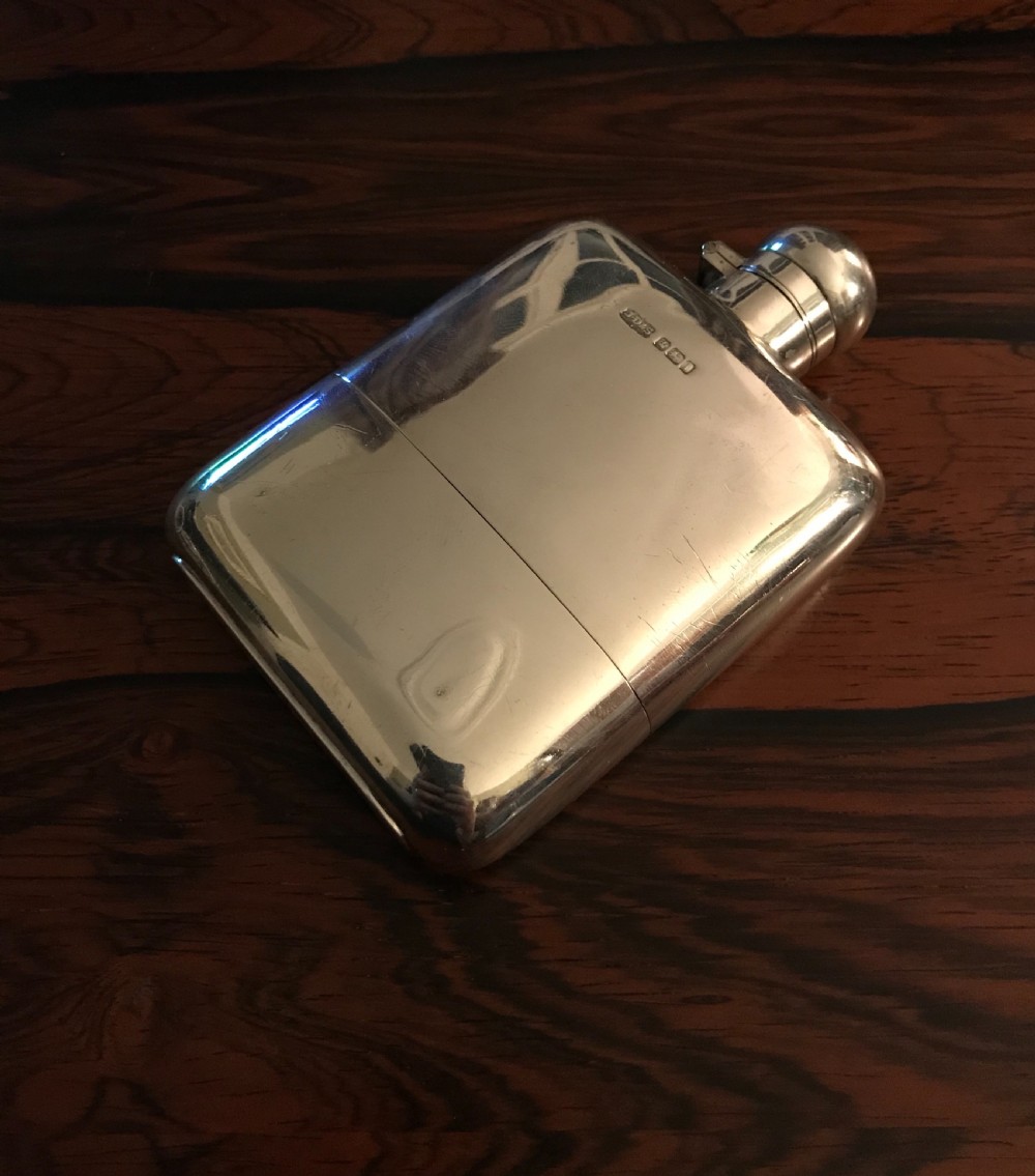 Edwardian Silver Hip Flask, 1903 View II