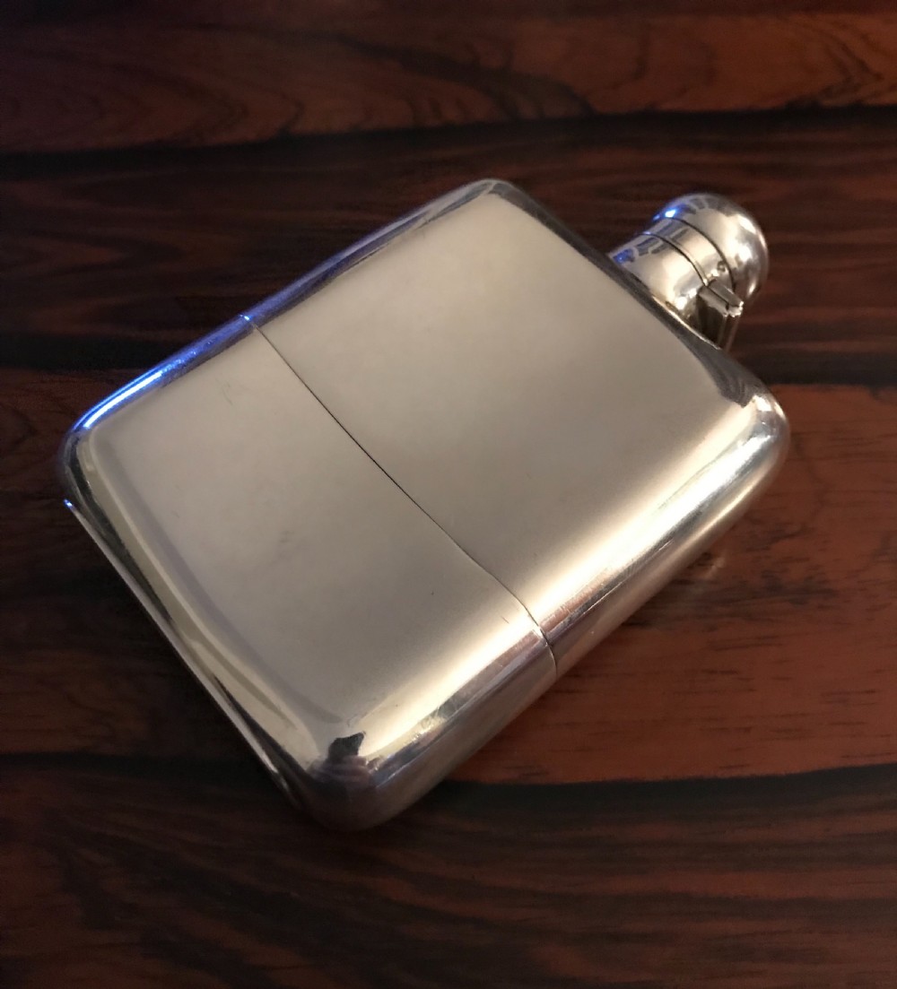Edwardian Silver Hip Flask, 1903 View III