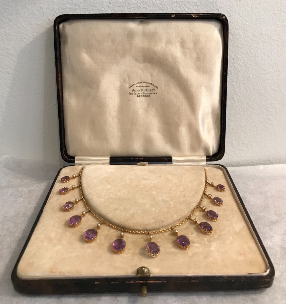 Quality Edwardian 9ct Gold Amethyst Necklace  View IV