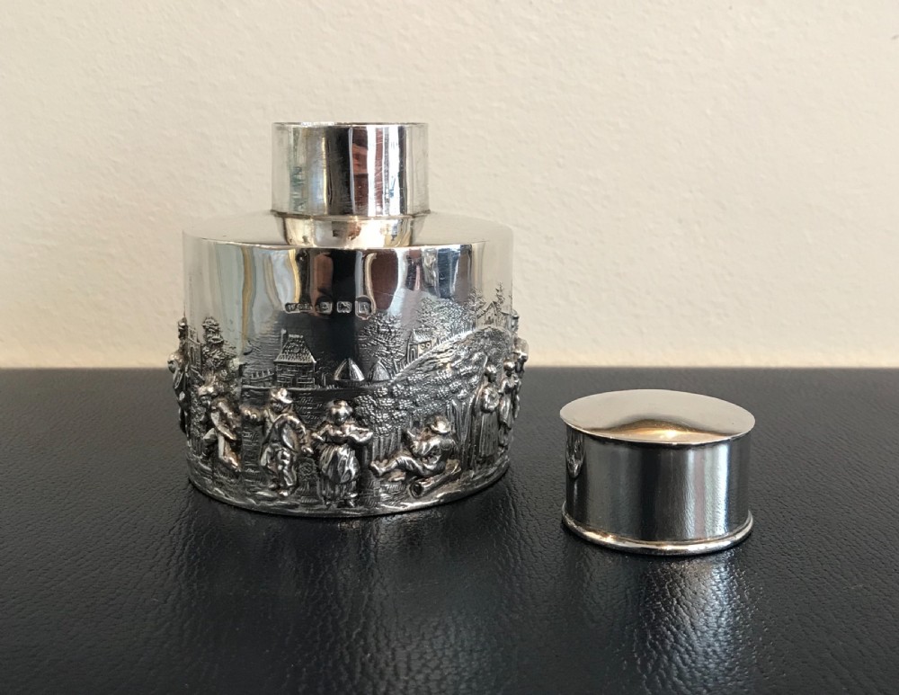 Quality Edwardian Silver Tea Caddy, 1908 View V