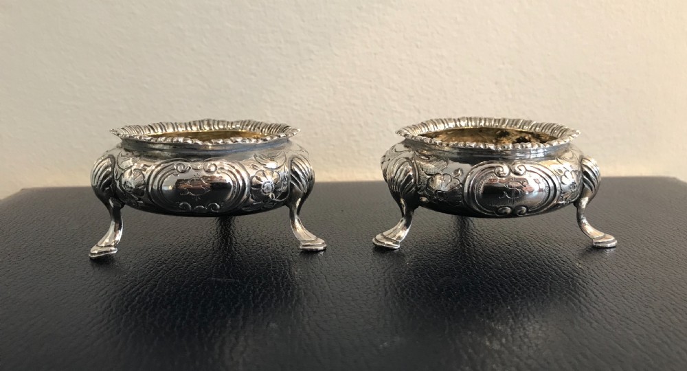 Good Pair of Victorian Silver Salts, 1865