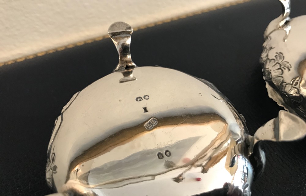 Good Pair of Victorian Silver Salts, 1865 View VI