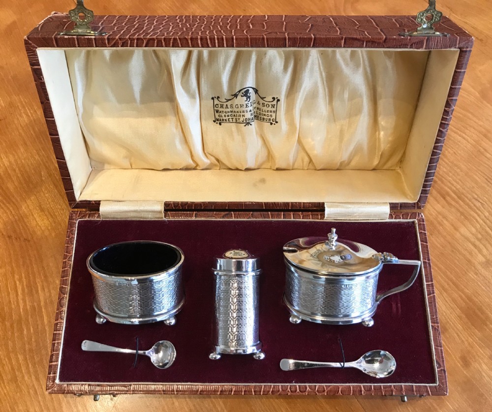 Art Deco Solid Silver Cruet Set View II