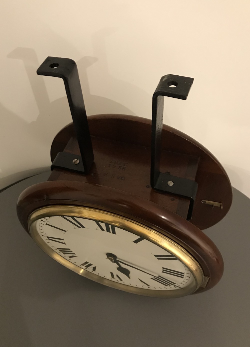 Rare Edward VIII Mahogany Double Sided Clock, Stockall & Marples, 1936 View II