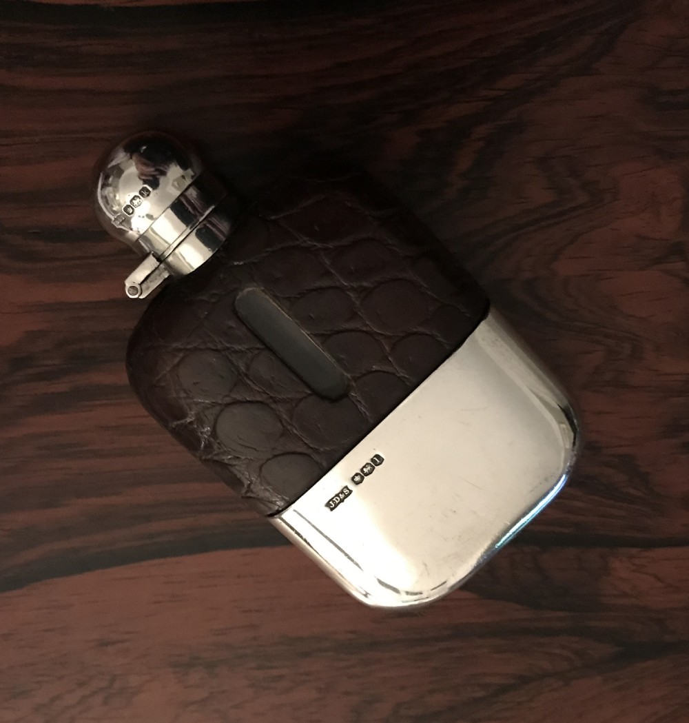 George V Silver Hip Flask by James Dixon & Sons View III