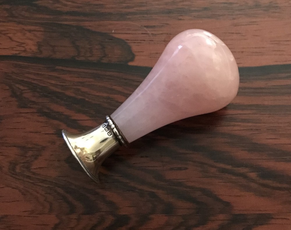 George V Silver & Rose Quartz Wax Seal 