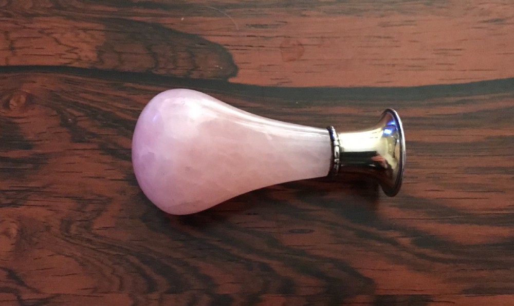 George V Silver & Rose Quartz Wax Seal  View II