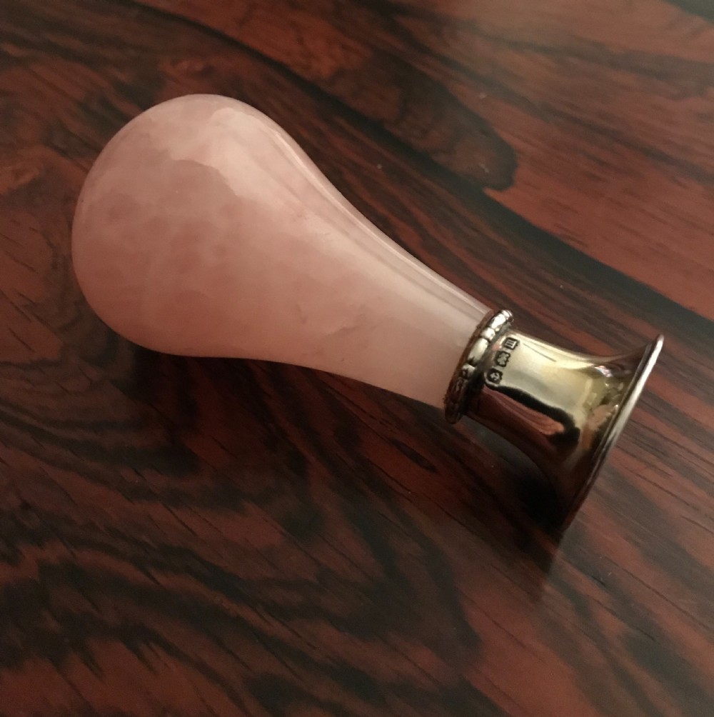 George V Silver & Rose Quartz Wax Seal  View IV