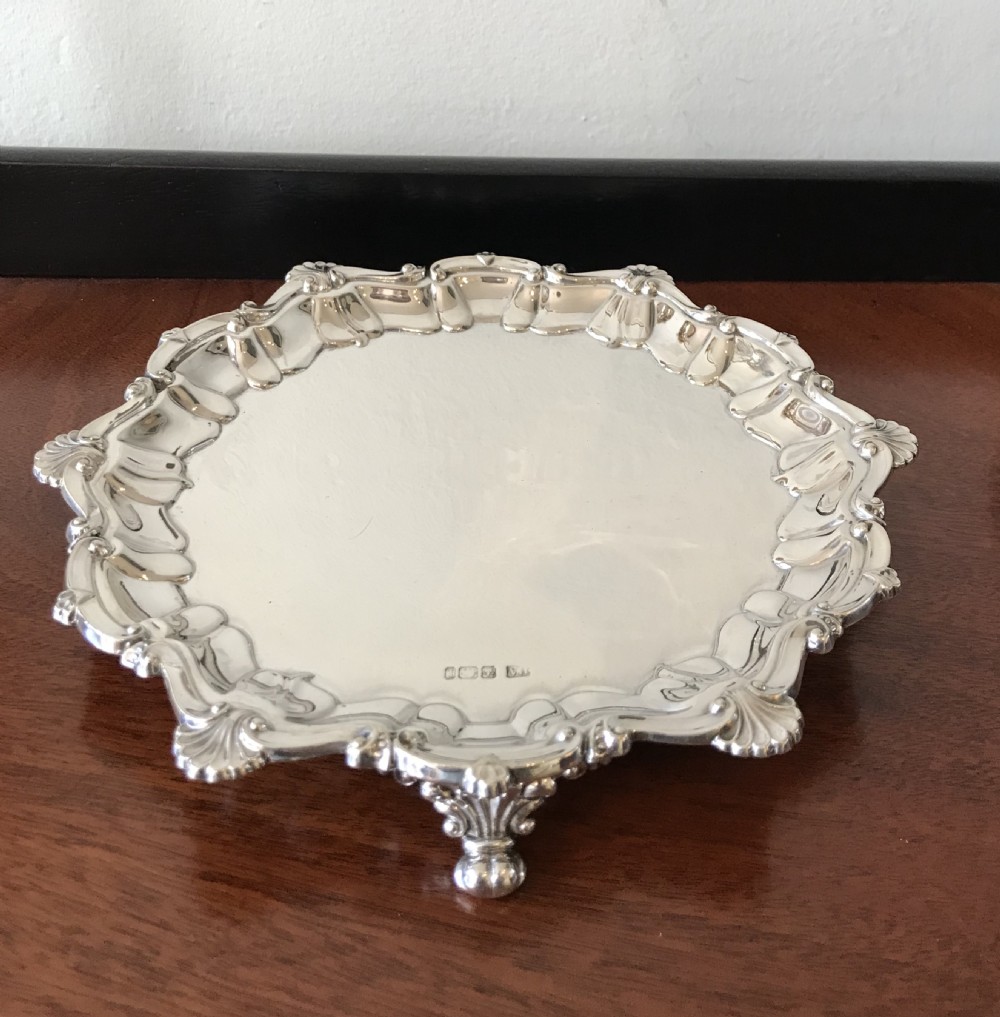 Edwardian Solid Silver Card Tray, 1903